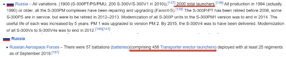 ⚡️🇷🇺Newsflash: Russia is reported to have over ~2000 S-300 launchers plus another ~500 S-400 systems, and more being produced everyday 😉⚡️