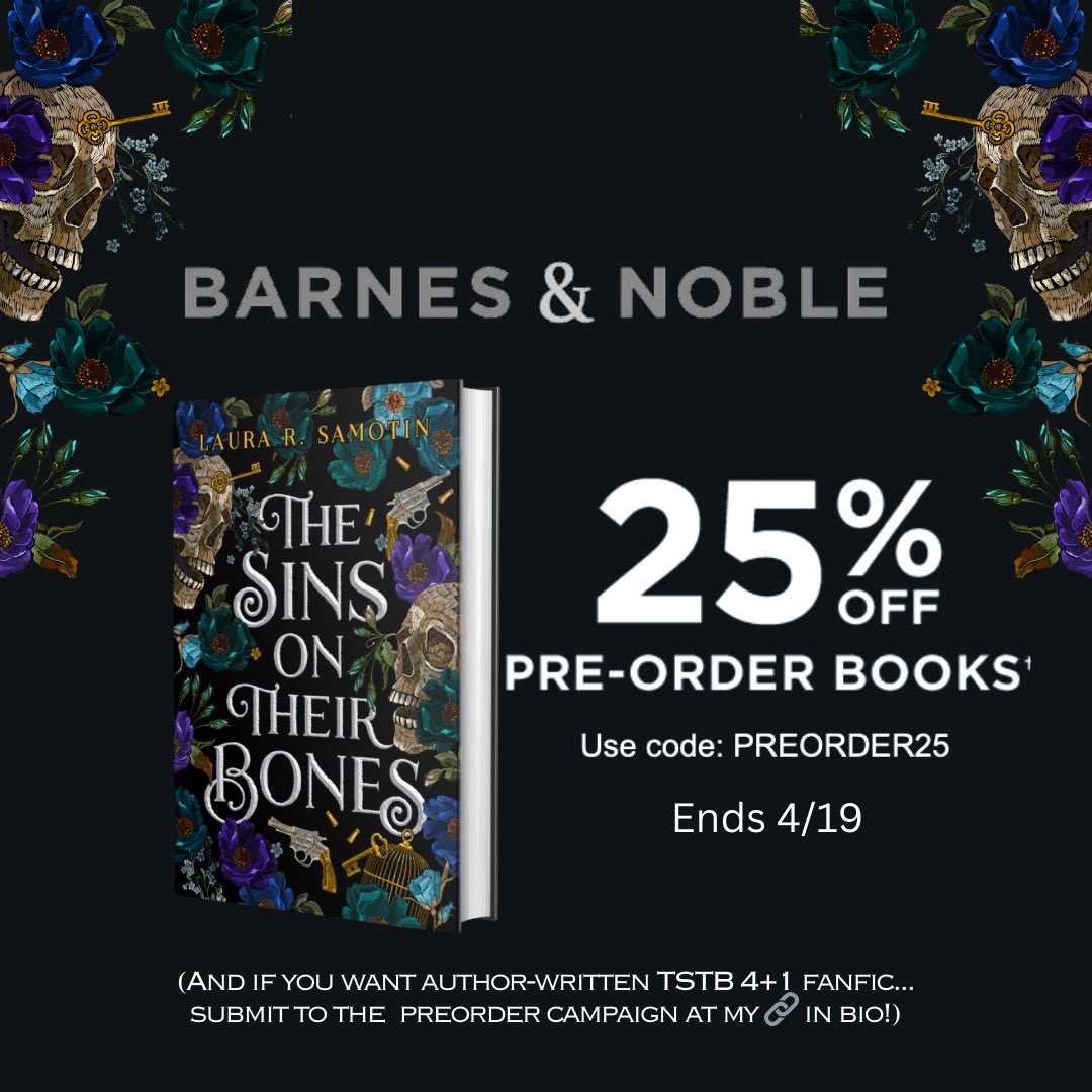 If you’re looking for a queer dark fantasy that’s Six of Crows x Captive Prince, look no further than THE SINS ON THEIR BONES, now 25% off with the B&N preorder sale 🖤