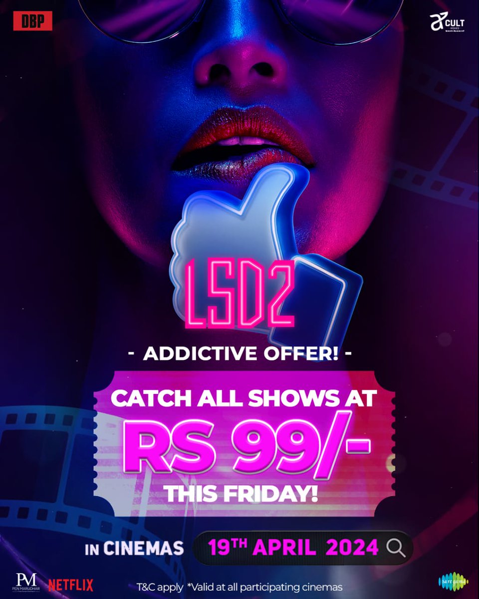 LSD2 RELEASING THIS FRIDAY and ticket price 99! It's a steal deal, guys! Don't miss this opportunity to enjoy a fantastic movie at such an affordable price!
