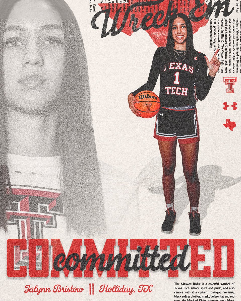 𝐋𝐨𝐲𝐚𝐥 𝐭𝐨 𝐭𝐡𝐞 𝐒𝐨𝐢𝐥. Jalynn Bristow is ✨𝑜𝒻𝒻𝒾𝒸𝒾𝒶𝓁𝓁𝓎✨ a Lady Raider! #WreckEm