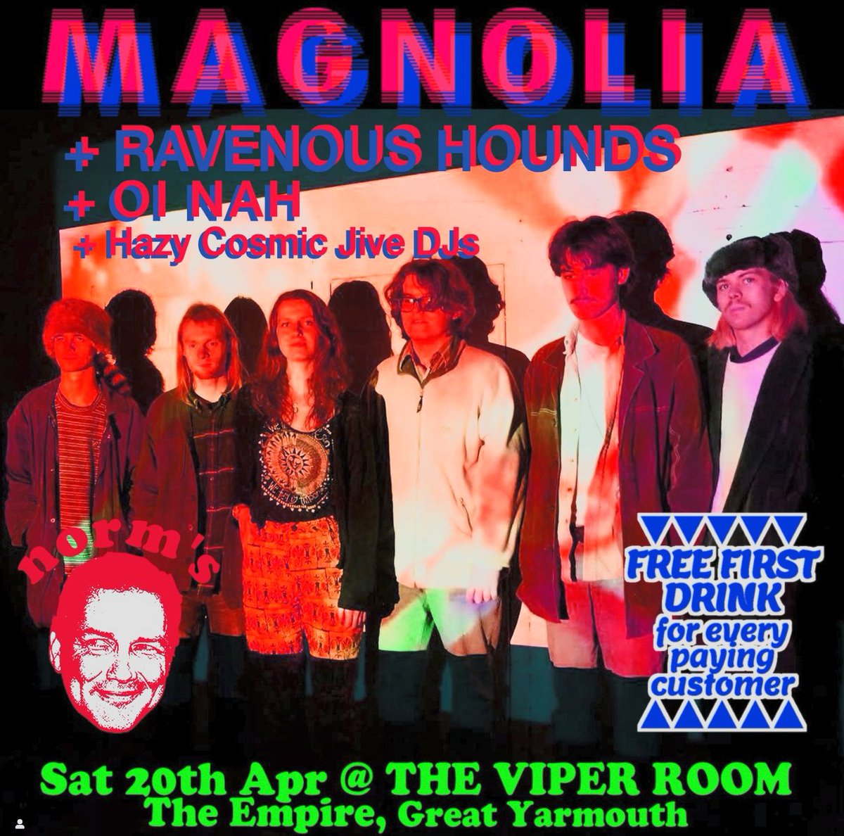 First of a couple of great upcoming gigs this month, back at the incredible Viper Room in Gt Yarmouth for Norm's, supporting Magnolia for their album launch...