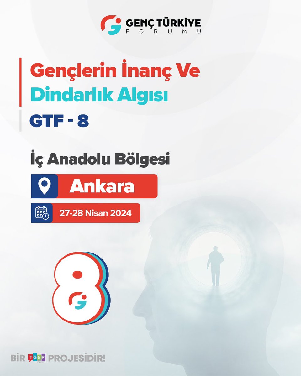 Özlediğinizi biliyoruz. GTF heyecan dolu 8. Etkinliği ile dönüyor!🤩

Gençlerin İnanç ve Dindarlık Algısı konu başlığı ile Türkiye’nin başkenti Ankara’da olacağız! Unutulmaz bir deneyime ve sürprizlere hazır olun. Detaylar için bizi takipte kalın.😎