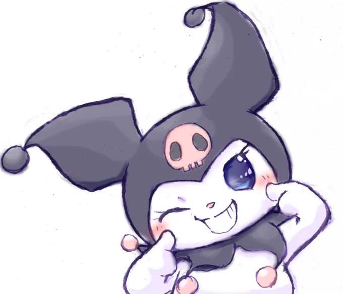 #リプ来たキャラの顔だけ描く地震は心配だが作品をアップする!今回ははまちょさん(  )のリクでサンリオのクロミちゃん! アレンジはあんま入ってないかもw 