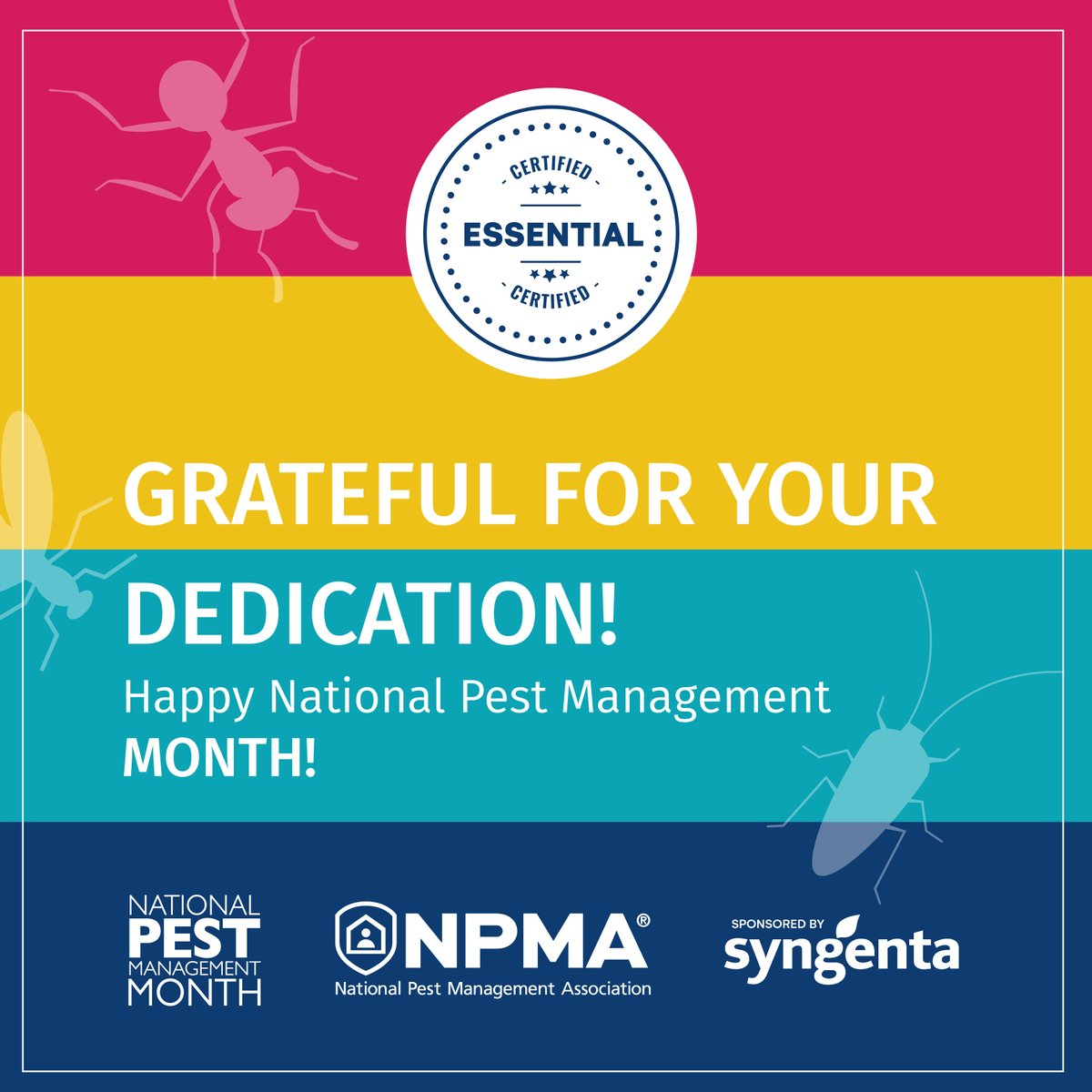 Happy National Pest Management Month! 🎉

We’ve partnered with the <a href="/NationalPestMgt/">NPMA</a> to help you celebrate your teams and colleagues. To show your appreciation and celebrate the occasion, you can share a free, customizable e-card 💌 with your peers: bit.ly/49ntiPF 

#NPMM