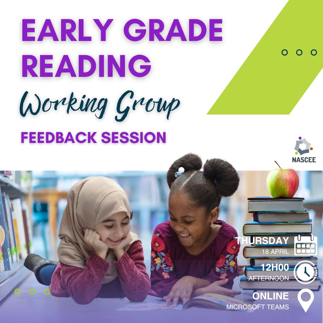 Hey NASCEE members! Join us for an online feedback session with our Early Grade Reading (EGR) working group. Get updated on progress and recommendations to tackle the ongoing challenge of reading literacy among South African learners. 

Register now: docs.google.com/forms/d/e/1FAI…