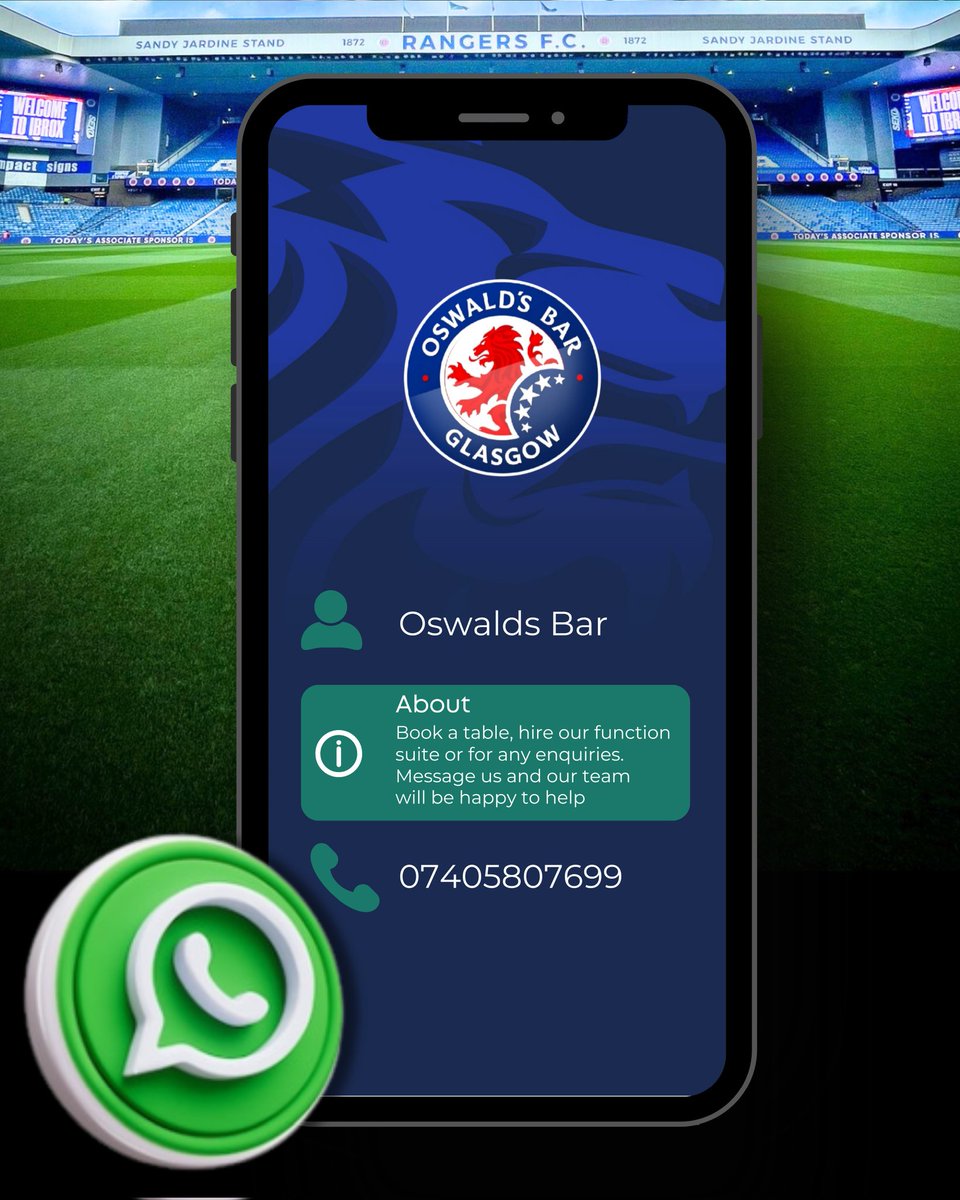 OswaldsBar's tweet image. 📱 Contact us easily with our new WhatsApp number: 07405807699 (message only, no calls) ☎️
Save it in your phone, message us for any enquiries and one of our team will be happy to help! 📲
#oswalds #thepeoplespub #WhatsApp #NewNumber