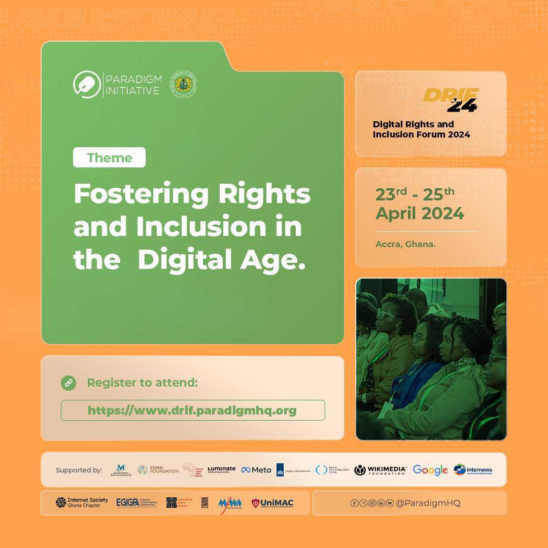 🛫In 6 days Team Pollicy will converge in 📍Accra, Ghana for the 11th edition of the Digital Rights and Inclusion Forum #DRIF24! With a lineup of inspiring sessions & insights to share, we're super stoked to see you there - watch this space for more. 👉 drif.paradigmhq.org