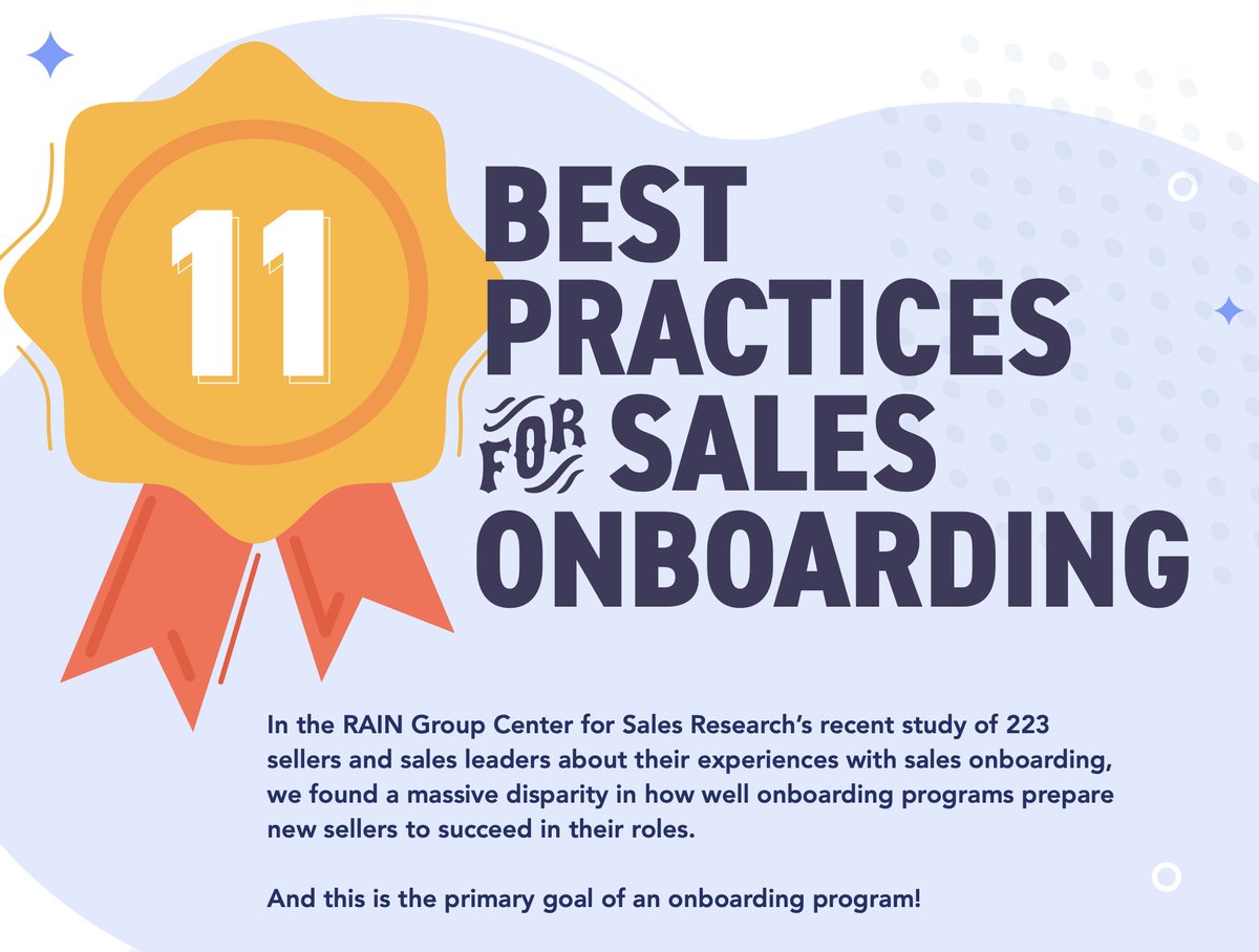 Sales team performance starts with strong onboarding. Get tips and best practices for creating an onboarding program that prepares new hires to sell effectively: rainsalestraining.com/blog/infograph… #SalesManagement #SalesTraining #SalesEnablement #Onboarding #Infographic