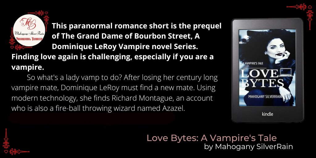 Enjoying Reading: Love Bytes: A Vampire's Tale by @MahoganySilverR @wh2r_ol @romauth_ol #paranormalromance @fiction_ol @writers_ol @allbk_ol Author of diverse, IR paranormal romance. $.99 Buy Direct: smpl.is/9014o