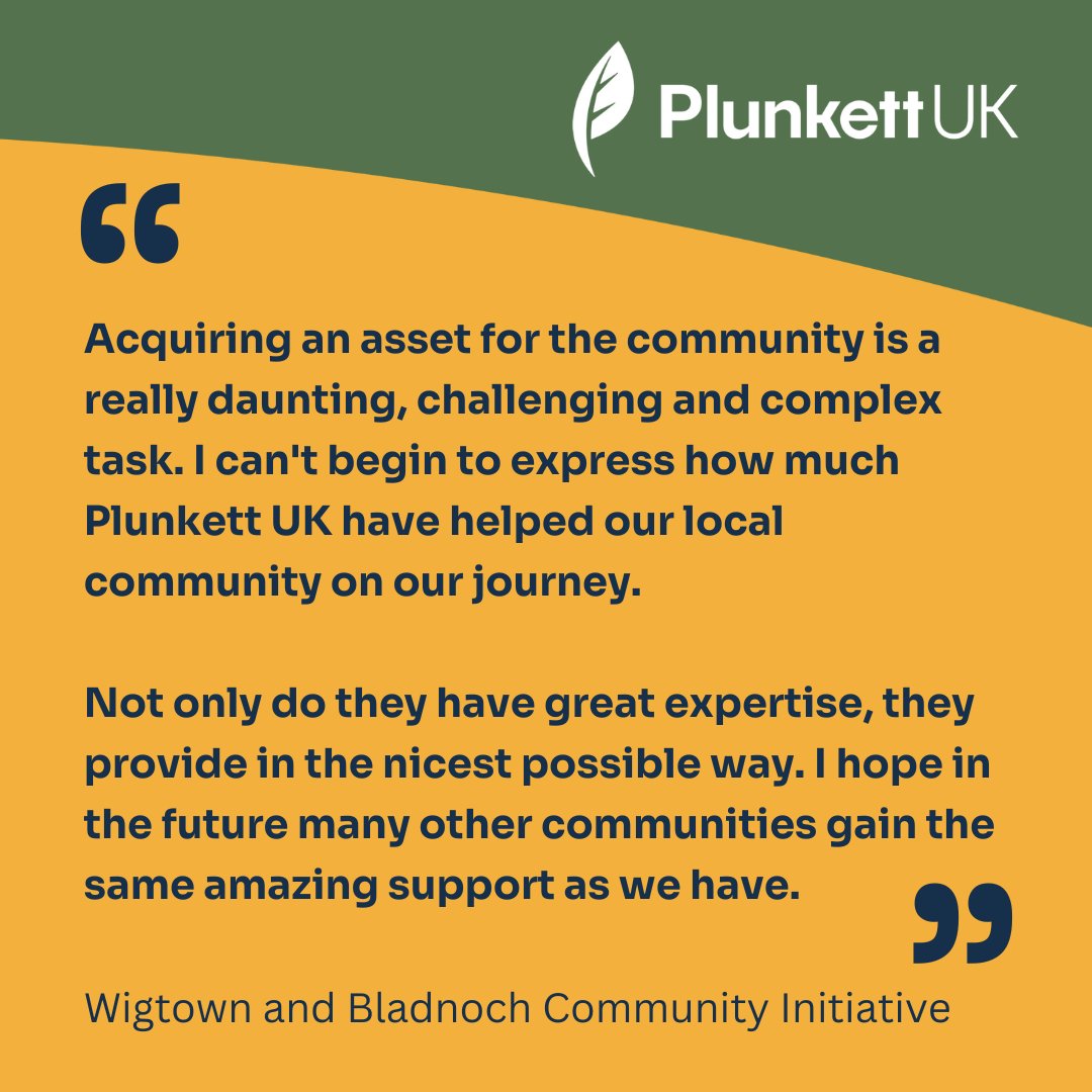 😍 What a lovely message to receive from the Wigtown & Bladnoch Community Initiative! It is a pleasure to support the community who aim to own a historic coaching inn.

👀 Could we help your community with a similar project? plunkett.co.uk/contact-us/

#visitdumfriesandgalloway