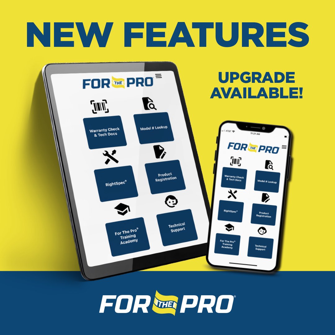 Have you tried our For the Pro® mobile app? Download it now for instant access to information and features to support the professional service and installation of #BradfordWhite products, right at your fingertips! The app is available for both iOS and Android devices.