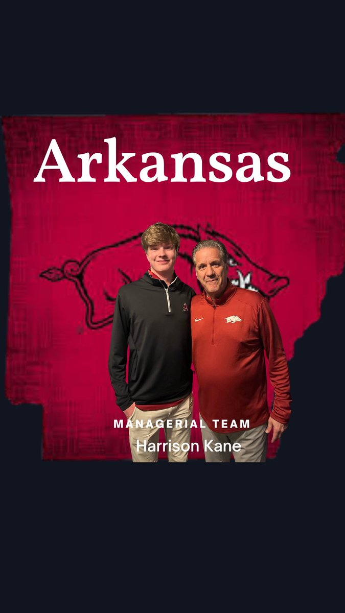 Congratulations to senior, Harrison  Kane who is officially on staff with the Arkansas Razorbacks’ Men’s Basketball Team!  #WooPig #BrothersForLife