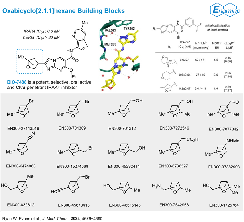 Inclusion of the oxabicyclo[2.1.1]hexane in the target molecule could help achieve excellent microsomal stability while maintaining picomolar potency and low efflux. Try our oxabicyclo[2.1.1]hexane building blocks in your research! tinyurl.com/muasc5c7