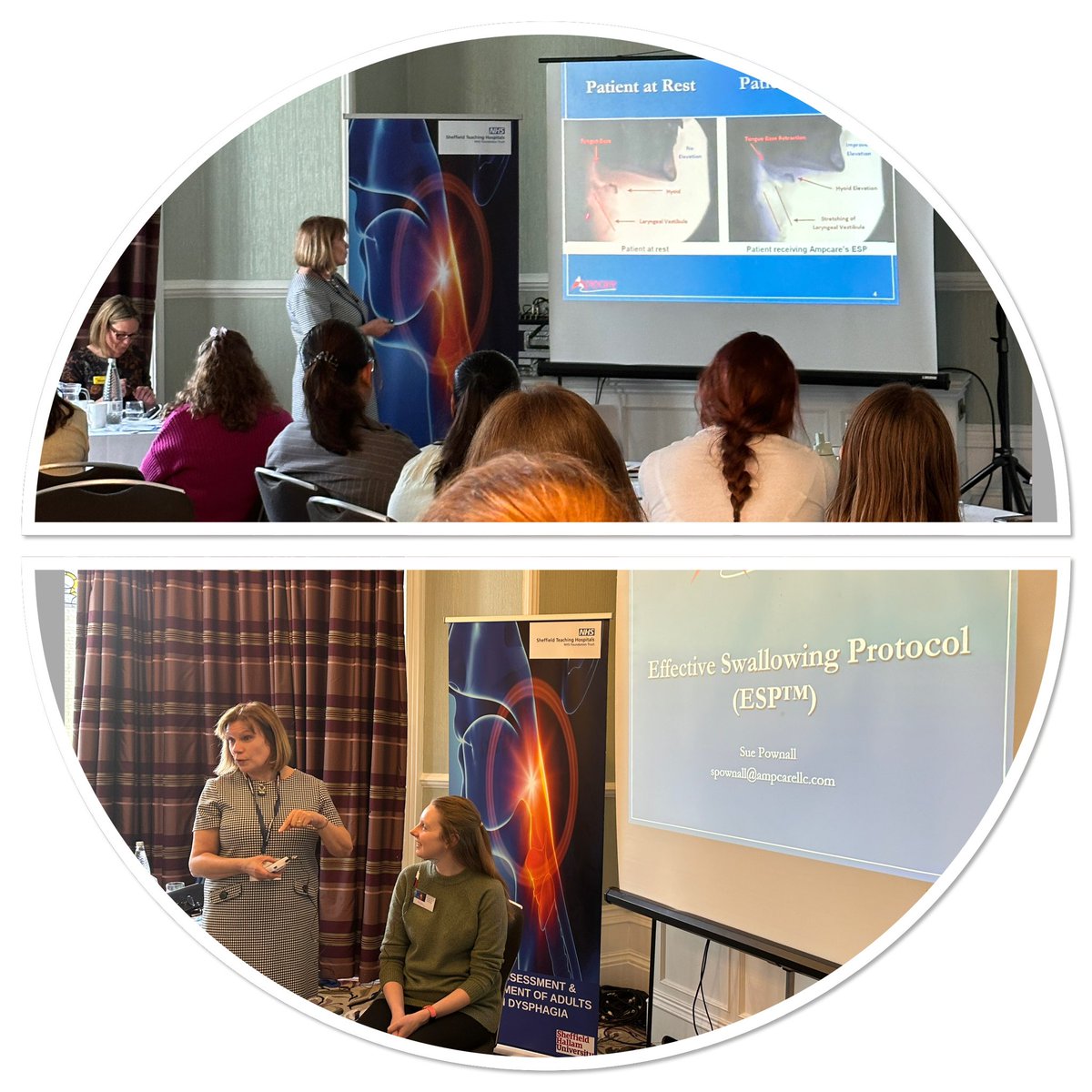 Smith8Anita's tweet photo. Day 3 of the Sheffield Dysphagia Course and a focus on rehabilitation. Thanks @Ampcare @pownall_sue for your support today, the students really benefited from the session @UKSRG2 @SabrinaEltringh https://t.co/rgzkTHGNsC