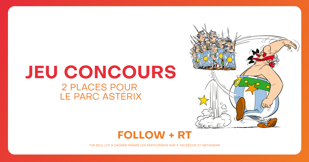 #Concours 🎁

Tentez de gagner vos places pour le Parc Astérix avec Pleio !

Pour participer: 
📌Follow @pleio_games 
📌RT + Like ce post  

Tirage au sort le 6 mai. 
Bonne chance à tous ! 

@bouyguestelecom @Microids_off
#Pleio #jeuconcours #ParcAstérix #AstérixetObélix