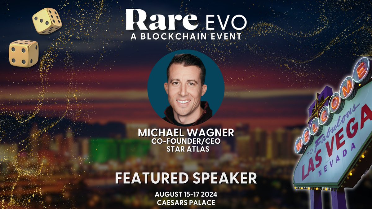 We are pleased to announce Michael Wagner, CEO and Co-Founder of @staratlas as a Featured Speaker for Rare Evo 2024!