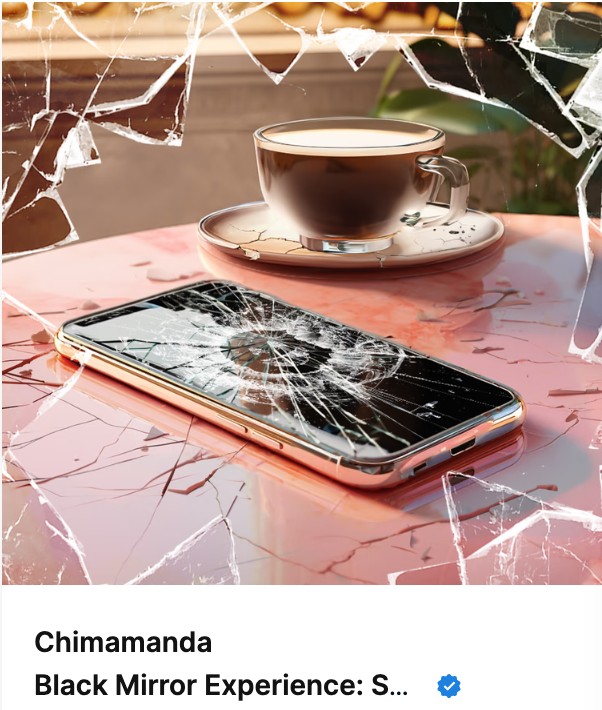 JohnDeruyter's tweet photo. @blackmirror_xp Meet CHIMAMANDA.  A real mouthful https://t.co/A1dIltuOao