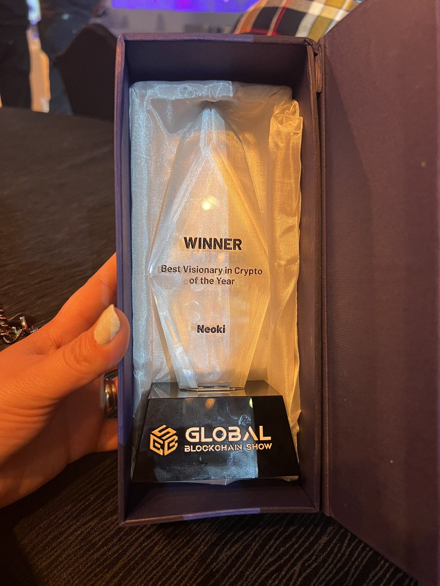 Taking the prize home @IoNeoki 🥹❤️ Best Visionary in Crypto of the year by @0xGBS Thanks to everyone who voted for us 🔥❤️
