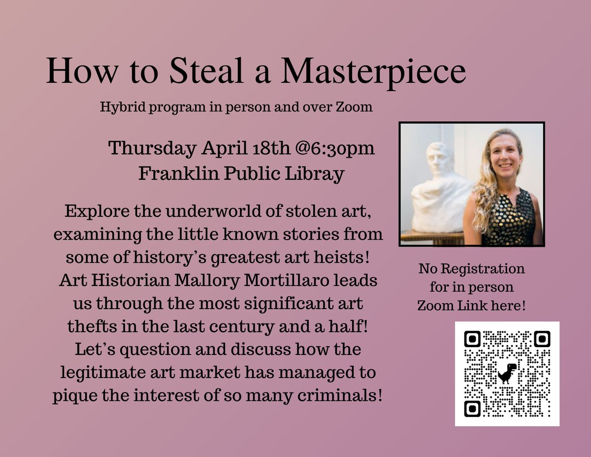 Tomorrow night from home or here at the library enjoy this fascinating presentation!!!
Zoom link: us02web.zoom.us/meeting/regist…