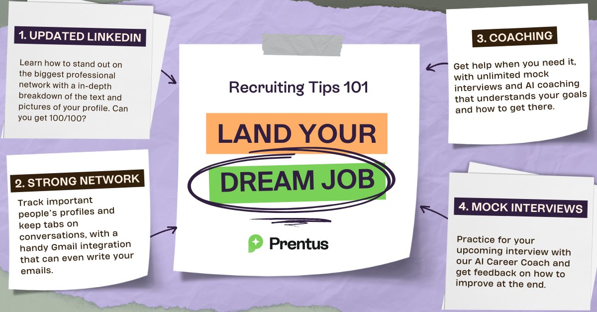 prentus's tweet photo. 👀 Being a new grad isn’t easy; trust us, we know. 

Check out a few recruiting tips to make sure you land that next interview using Prentus. 

Learn more: https://t.co/K18Hxm3i6c https://t.co/JSVEgQJ8S3