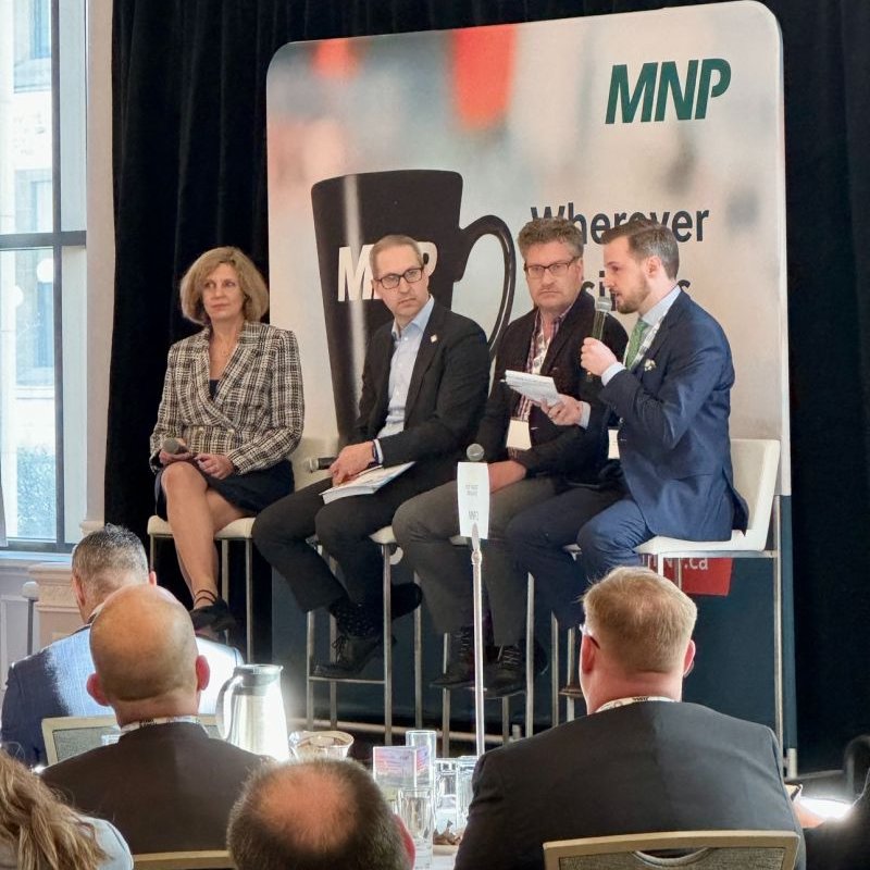 Our Vice-President, @CvDonat lead a panel at the Post-Budget Breakfast hosted by the @ottawabot and @obj_news. It was a great conversation with panelists Dr. Paul Kershaw, @hscoffield and @stephen_tapp on #Budget2024! #cdnpoli