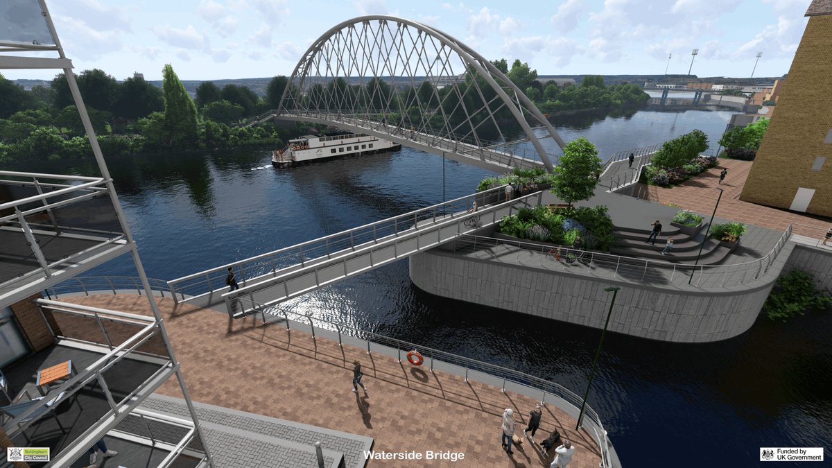 🎉 Great news, the new pedestrian and cycle bridge over the Trent has been approved by our planning committee. The next step in the process is for it to be reviewed by Rushcliffe Council's planners, and if they approve it then it's full steam ahead. transportnottingham.com/projects/new-c…