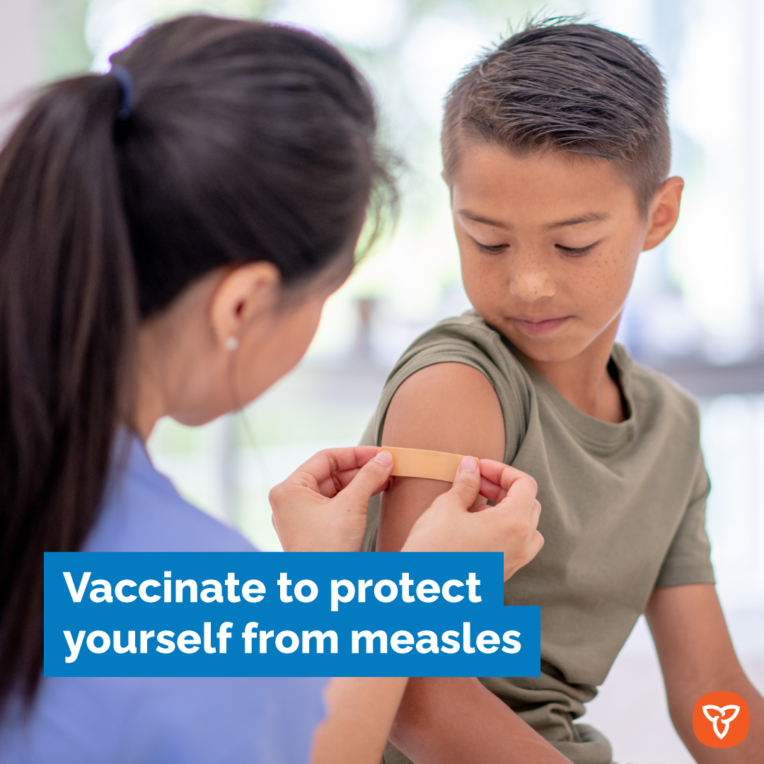 DYK? Vaccination is the best way to keep yourself protected from measles. Visit ontario.ca/page/about-mea… to learn: ✅ how to check if your vaccinations are up to date 🔍 where to get vaccinated if you need a dose, or two