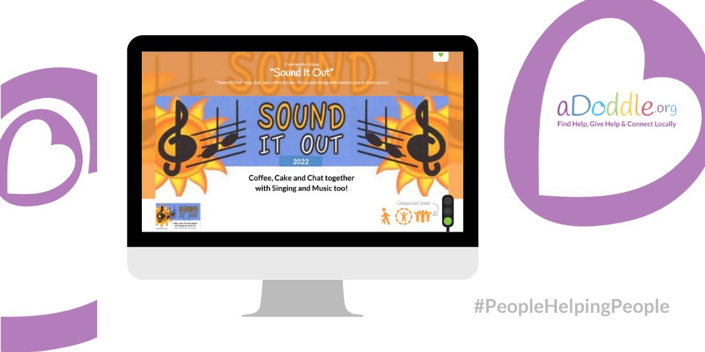 Sound It Out #Barnstaple offers tea or coffee, chat, laughter & singing to people living with memory loss & their Carers as well as older people in need of company!

They provide support and friendship to those who need it.

See: adoddle.org/app/projects/4…

#MemoryLoss #CarerSupport