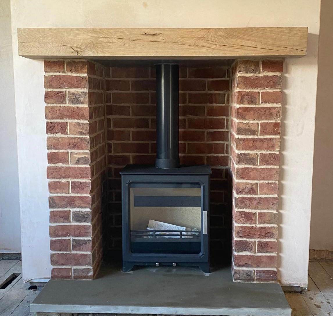 SalesBatley's tweet photo. Another great install by our team of HETAS installers, #ACR #Woodpecker 5 plus , #BrickBondSolutions brick slip panel set, Solid Oak beam, and customers own stone heath, a classic timeless look that would grace any room, call on 01924472207 to arrange a home visit/survey https://t.co/8VGz97S53N