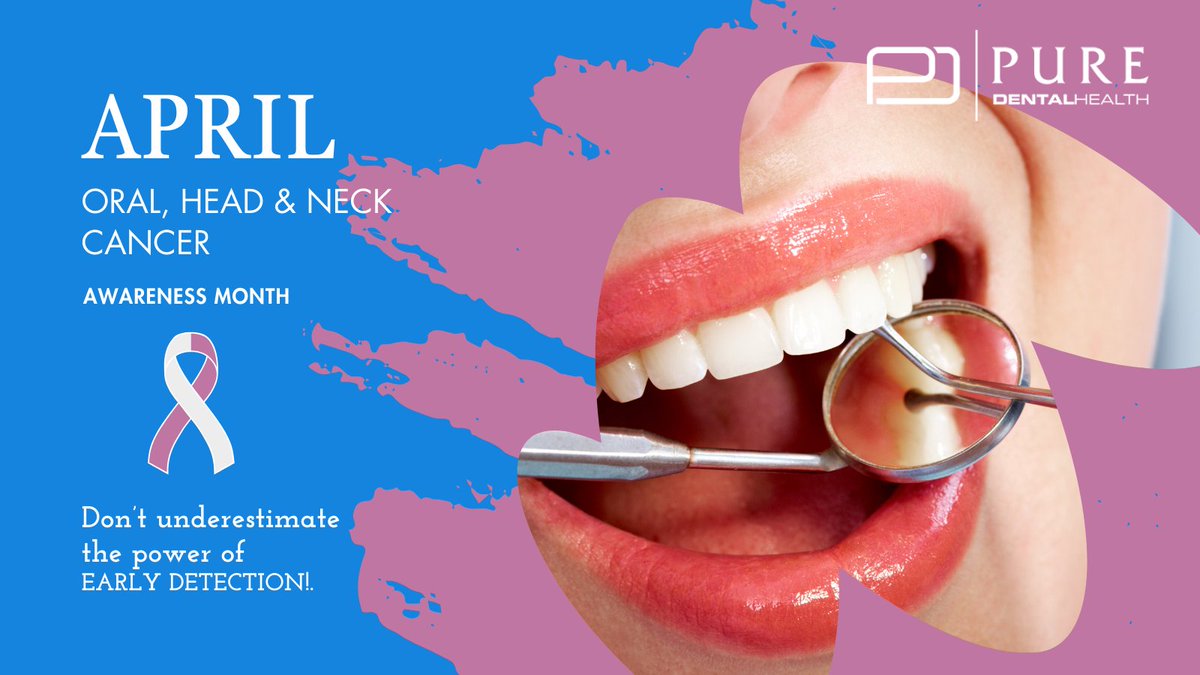 APRIL is #OralCancerAwarenessMonth! Don't underestimate the power of 🔑EARLY DETECTION! Oral, head, or neck cancer can strike anyone, so it's important to keep up with your regular dental checkups.