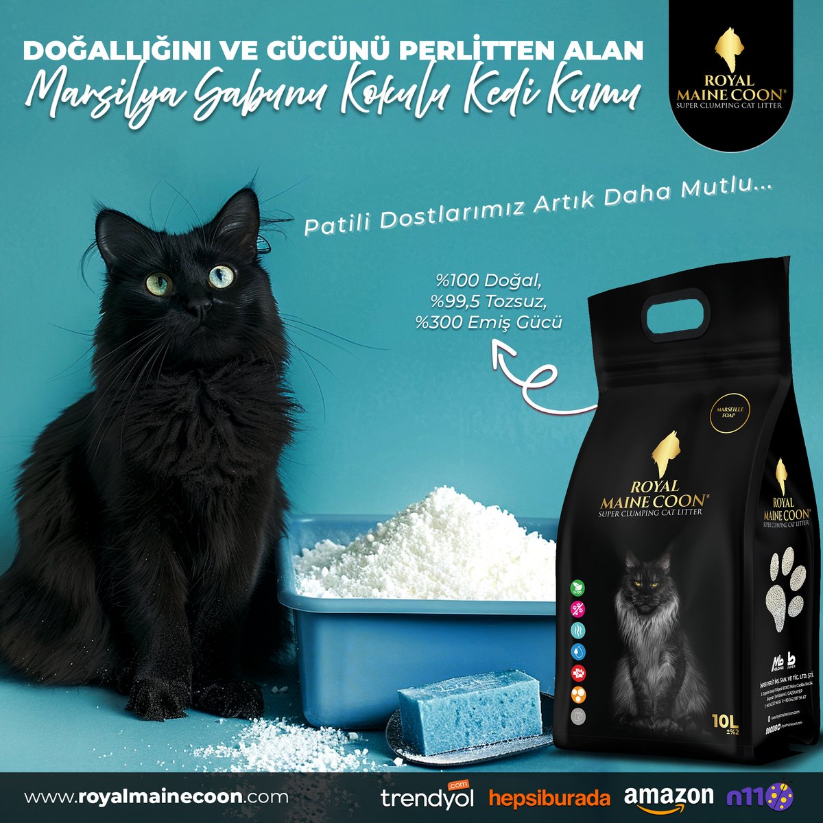 🐾 Patili dostlarınız için mükemmel bir deneyim sunan Marsilya Sabunu Kokulu Royal Maine Coon Kedi Kumu, doğallığını ve gücünü perlitten alarak gerçek bir premium deneyim sunuyor. 

#kedisevgisi #kedimanyakları #kedidelileri #kediasiklari #kedilihayat #kedilerindünyası #catlitter