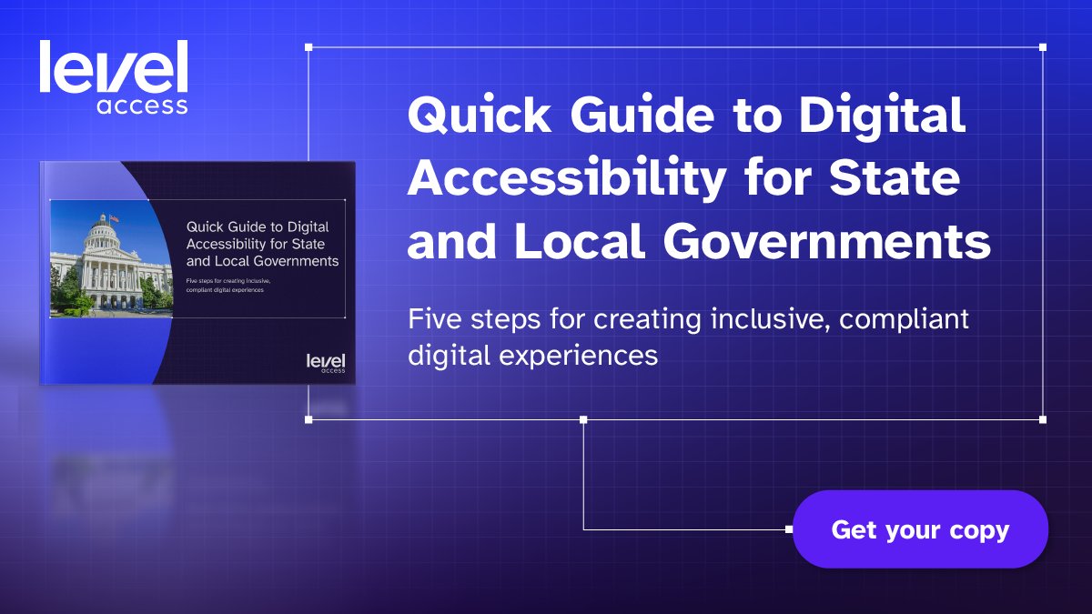 Unsure how to comply with @TheJusticeDept’s new rule under ADA Title II? Request our Quick Guide to Digital Accessibility for State and Local Governments for a practical, five-step roadmap to meeting the new requirements. hubs.la/Q02t8QFN0 #ADACompliance