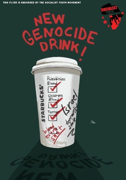 Today, the Wits Head of Security confiscated pamphlets calling for a boycott of Starbucks being distributed by members of SYM and the Wits PSC. We condemn this trend of political repression by Wits and will not be deterred in our opposition to Genocide. #BoycottStarbucks