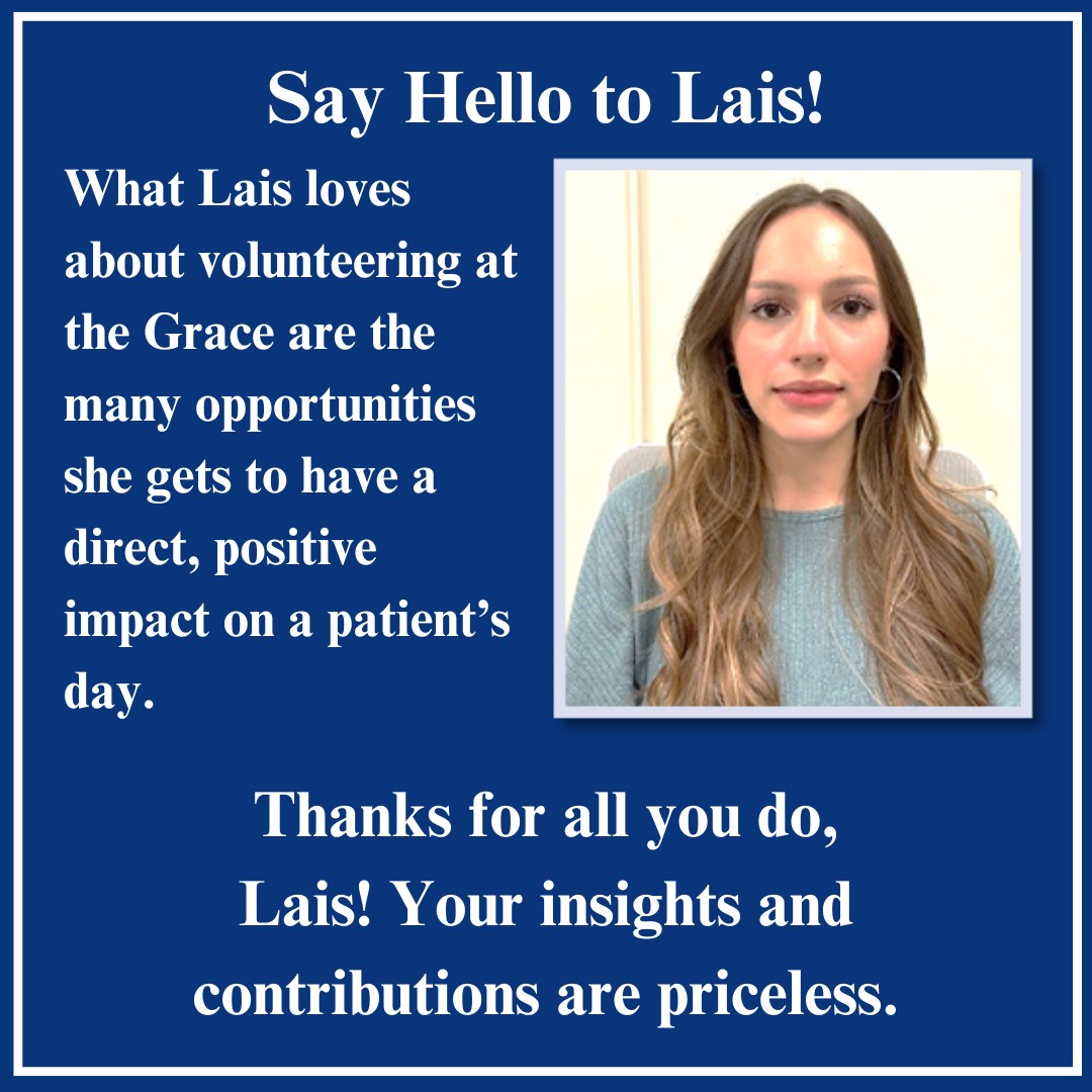 Lais started volunteering at TGHC in 2023. She believes that a positive volunteer experience significantly improves patient outcomes and loves this part of volunteering. Thanks for all you do, Lais! Your insights and contributions are priceless. #Volunteer #NVW2024