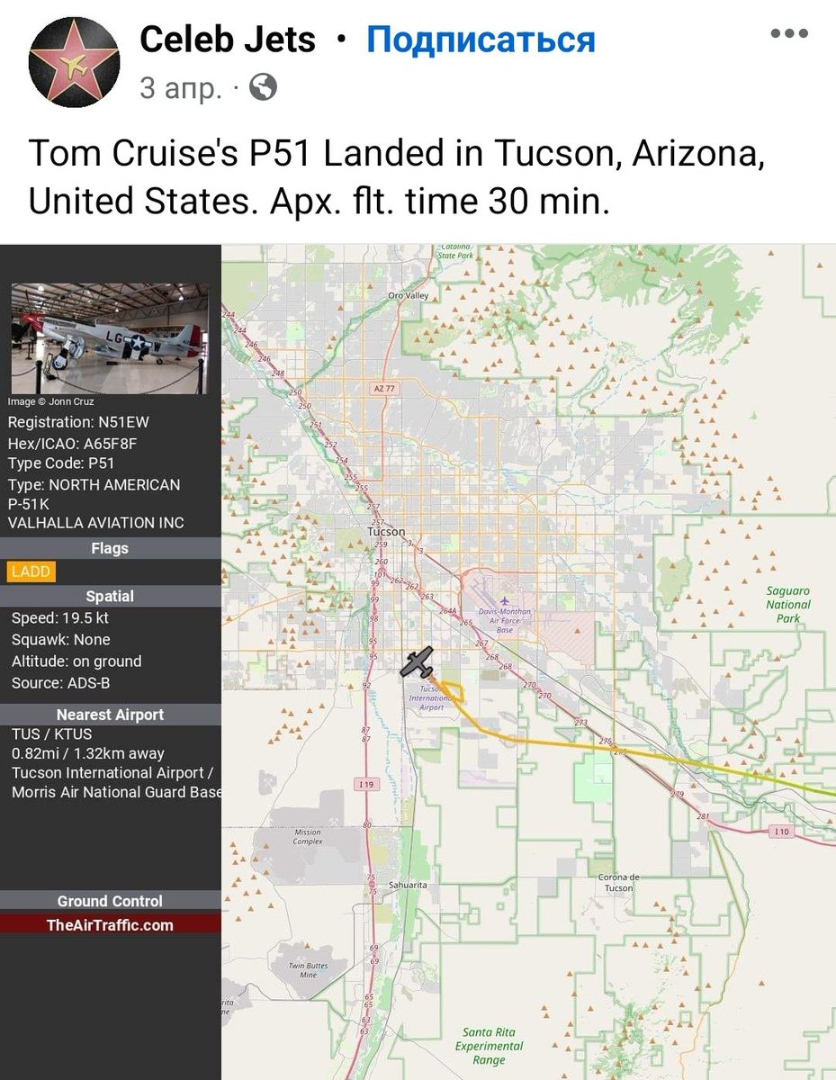 By the way, his plane P51 flew in the area on April 3 and 4. What do you think? #TomCruise