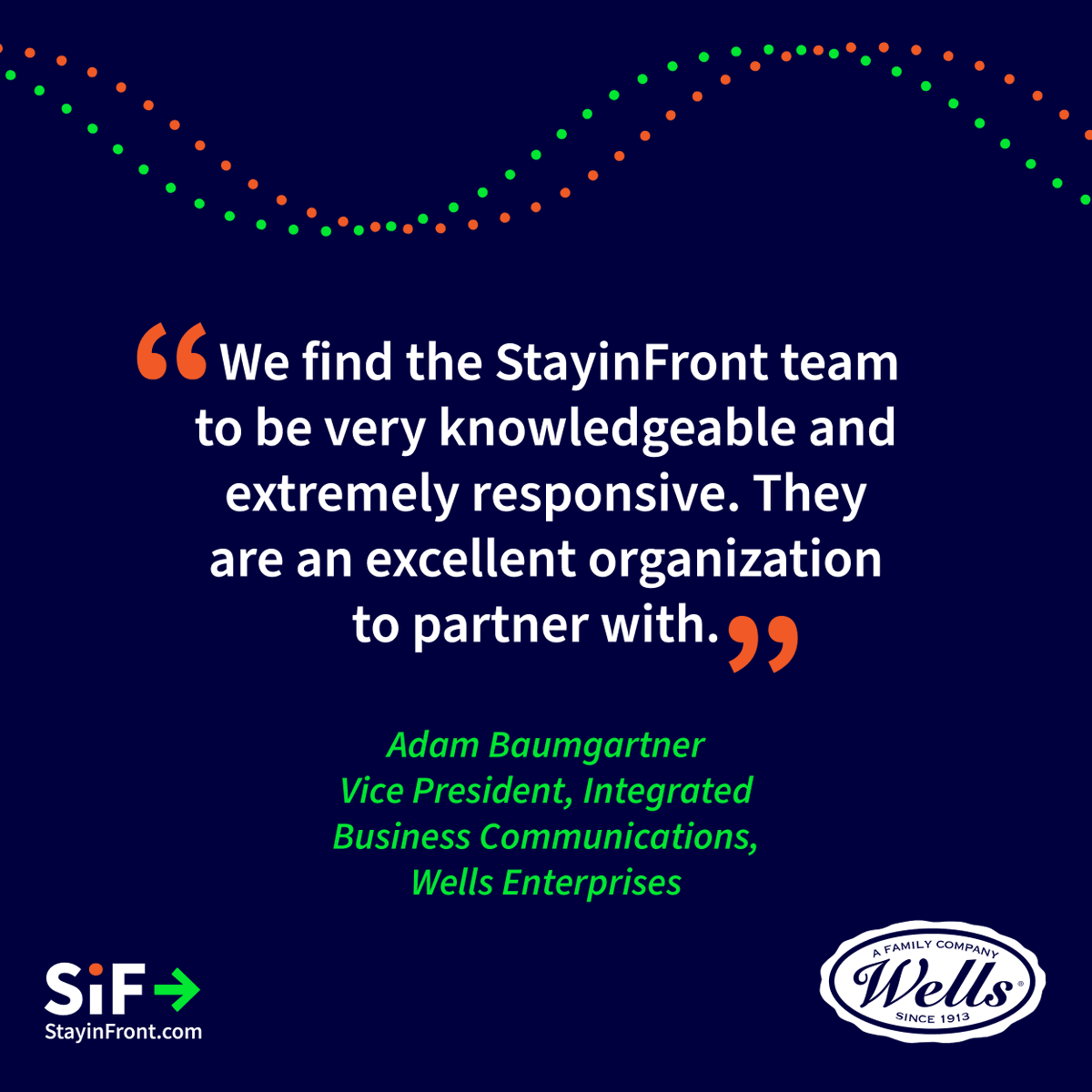 Great feedback from Adam Baumgartner at Well’s Enterprises. Contact our sales team today at sales@stayinfront.com to find out how we can help you reach your retail execution goals and drive growth.

#CustomerSuccess #RetailExecution #DrivingGrowth