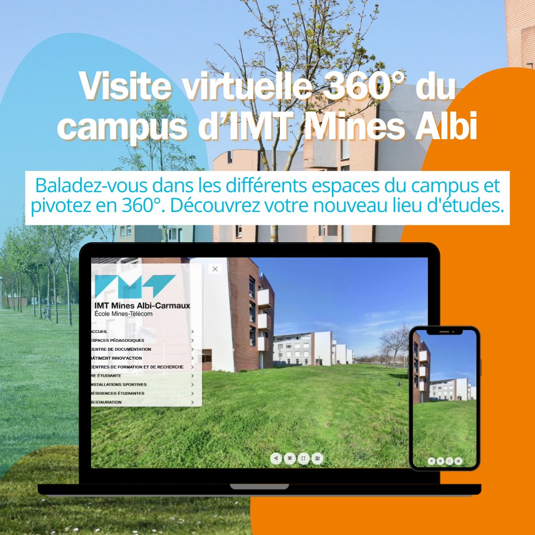 📣 On vous annonce la sortie de notre #visite @virtuelle du #campus d'@IMTMinesAlbi. Vous rêvez de découvrir notre environnement d'apprentissage, nos infrastructures modernes et nos espaces innovants ? C'est maintenant possible, où que vous soyez ➡️my.web-visite.com/F1n7B6C5sk/425…