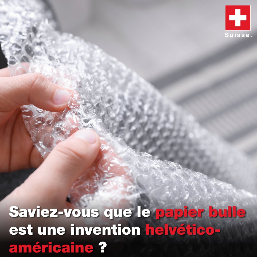 Pratique pour protéger les objets fragiles, le papier bulle a été inventé en 1957 par l’ingénieur suisse Marc Chavannes et son collègue américain, Alfred Fielding. #CIV