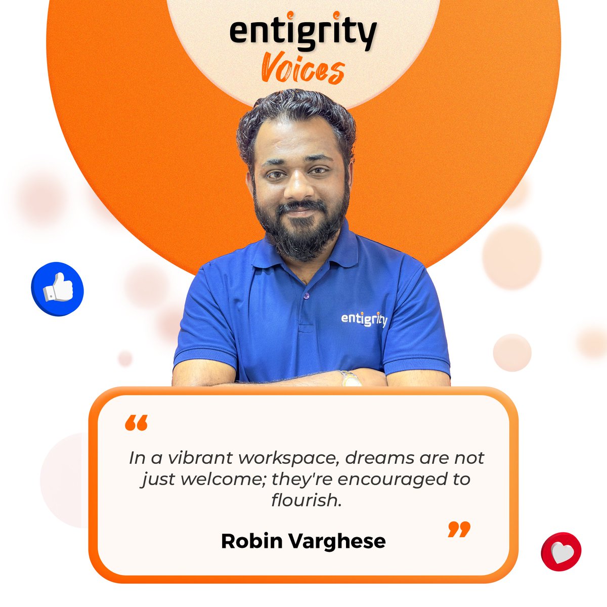 We come carrying a dream at Entigrity and find a way to flourish it with encouragement and support. Always cherish the work culture and environment here. #Entigrity #DreamWorkplace #BestPlacetoWork