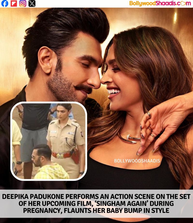 Deepika Padukone is currently pregnant with her first child. Recently, the actress was spotted performing action sequences on the sets of 'Singham Again'. Read here- bollywoodshaadis.com/articles/deepi… #DeepikaPadukone #deepikapadukonefans #ranveersingh #ranveersinghfanclub