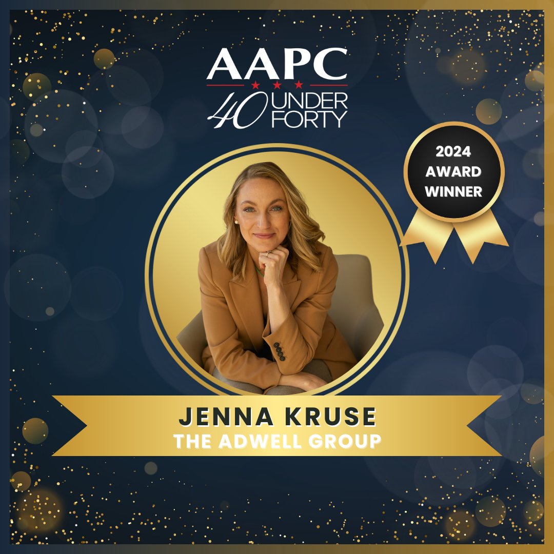 Round of applause to our own <a href="/JennaKruse/">JennaKruse</a> who was named to <a href="/TheAAPC/">The AAPC</a>'s 40 Under 40 list! Celebrate with her @ the #2024Pollies