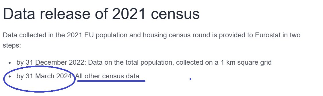 Hi @EU_Eurostat When will you make the 2021 census data available? Thank you! @MarianaKotzeva