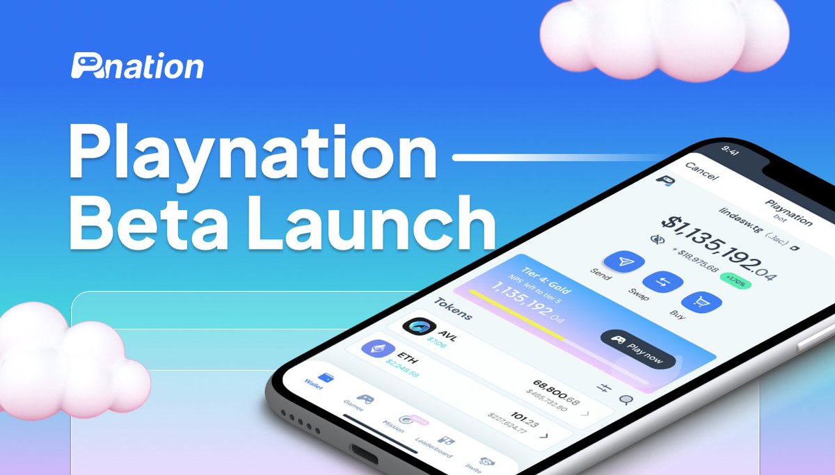 Playnation's Beta Test is LIVE! 🎉 🎮 Step into the world of #Playnation, a Telegram-based gaming wallet featuring many highly interactive games, tailored to connect #Web3 users with abundant #airdrops from top Web3 projects 👉 Create your account here: t.me/Playnation_bot