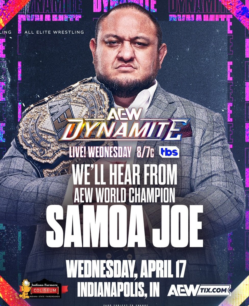 Tonight on Dynamite, The Elite vs Pac, Daniel Garcia, & Penta. Adam Copeland & Willow Nightengale vs Brody King & Julia Hart. Deonna Purrazzo vs Mariah May. We will hear from Sweve, Somoa Joe, & Mercedes Jon Moxley returns Osprey vs Claudio #AEW #AEWDynamite #Dynamite