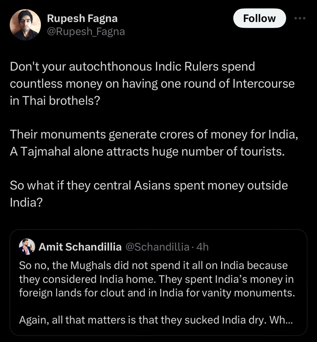 Another myth that refuses to die. First of all, Taj Mahal is no Mughal charity. Indians literally died starving to fund this shameless extravaganza. As for revenues, with a 400-yr vintage it brought about ₹100 cr in 2019. A 5-yr old Statue of Unity alone made 82 cr that year.