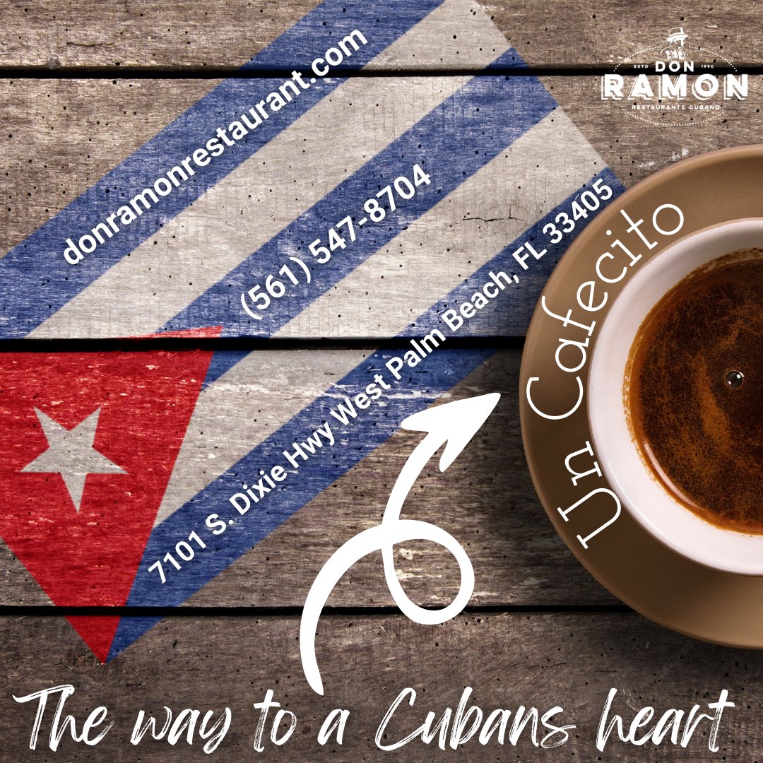 ☕❤️ Want to get to a Cuban's heart? Order them a cafecito from Don Ramón Dixie ¡Salud! ☕🇨🇺 

OPEN today from 11 am - 9 pm 

#DonRamonDixie #CubanCoffee #CafecitoLove #CubanTradition #ShareTheLove #LocalRestaurant