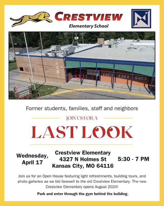Join us for a special Last Look event at @Crestview_NKC TONIGHT from 5:30-7PM. Don’t miss this final chance to stroll down memory lane, reminisce, and reconnect with fellow Crestview alumni, staff, and neighbors! bit.ly/3HmtZNI