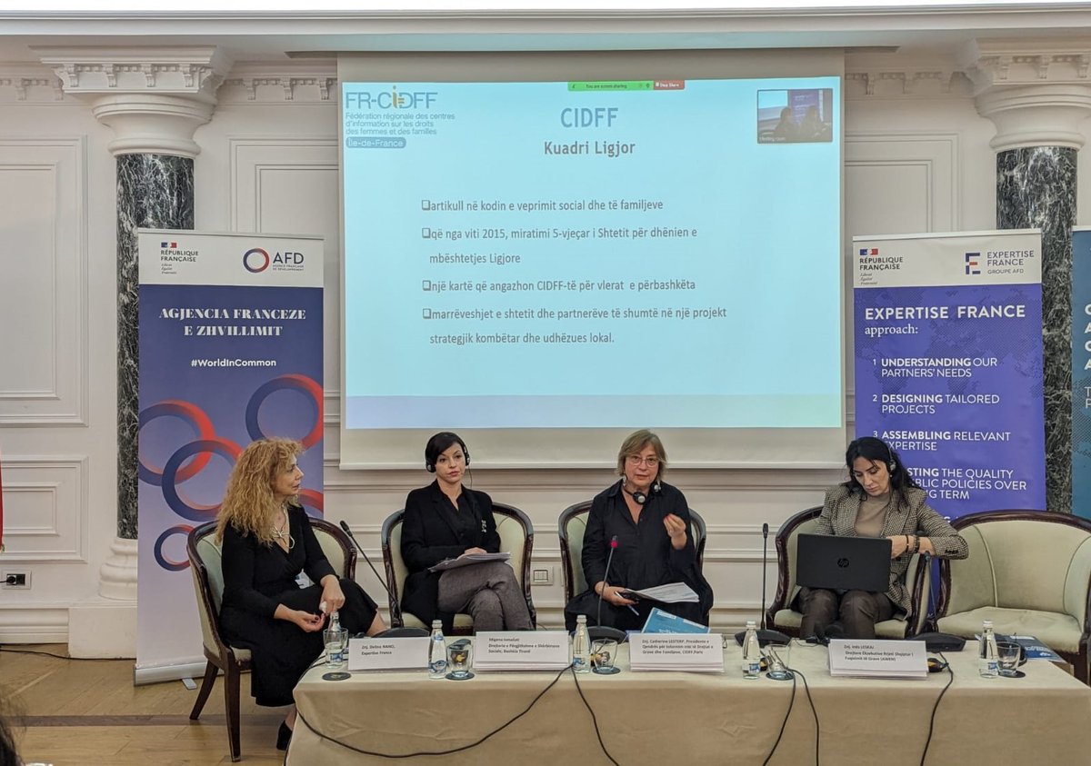 France_Albanie's tweet photo. 🇫🇷 and 🇦🇱 share experience and best practices to bolster #GenderEquality policies. Facilitating enforcement of #WomenRights is essential, and a key step to unleash #HumanCapital and #EconomicPotential.
@ShendetesiaAL @AFD_en @expertisefrance @CatherineSuard https://t.co/N4zssoPYL2