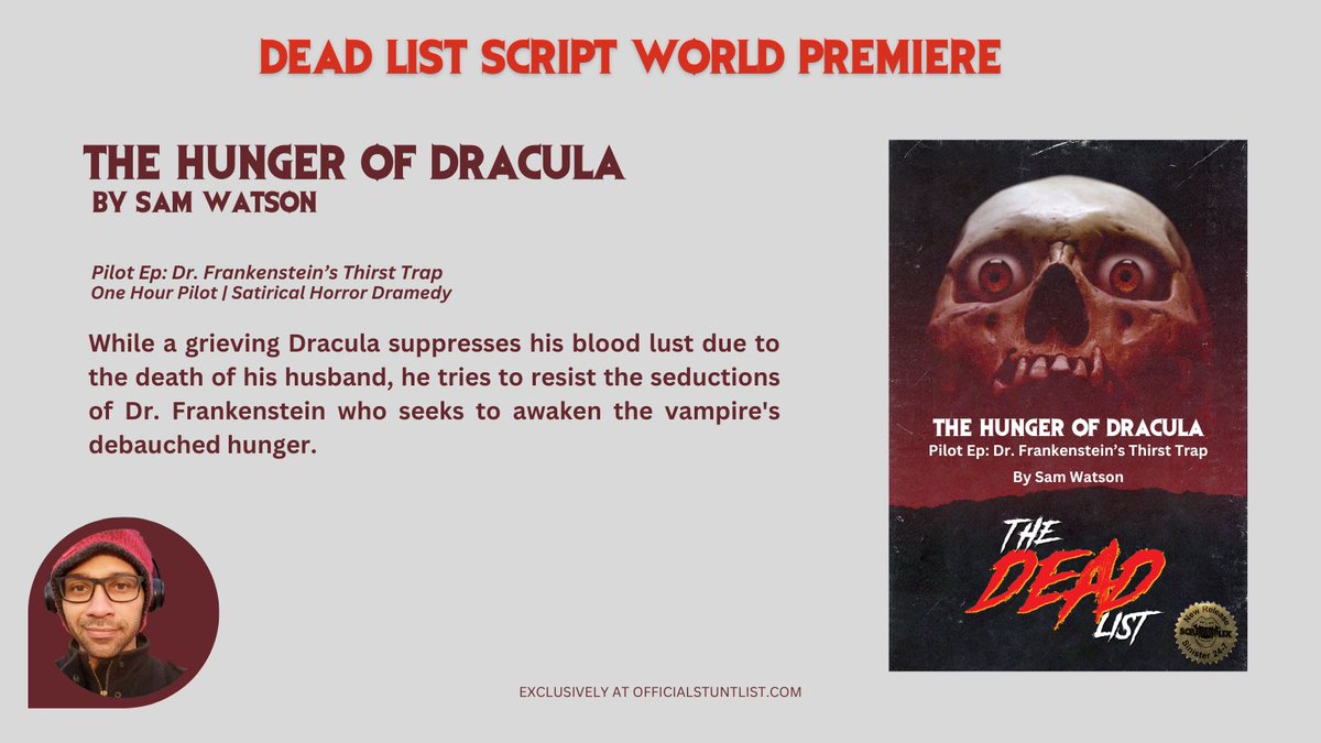 Lights. Camera. RADNESS— Honored to premiere this dope original pilot from @sambwrite called THE HUNGER OF DRACULA as a Dead List Exclusive. Link & Page 1 below 👇🏻