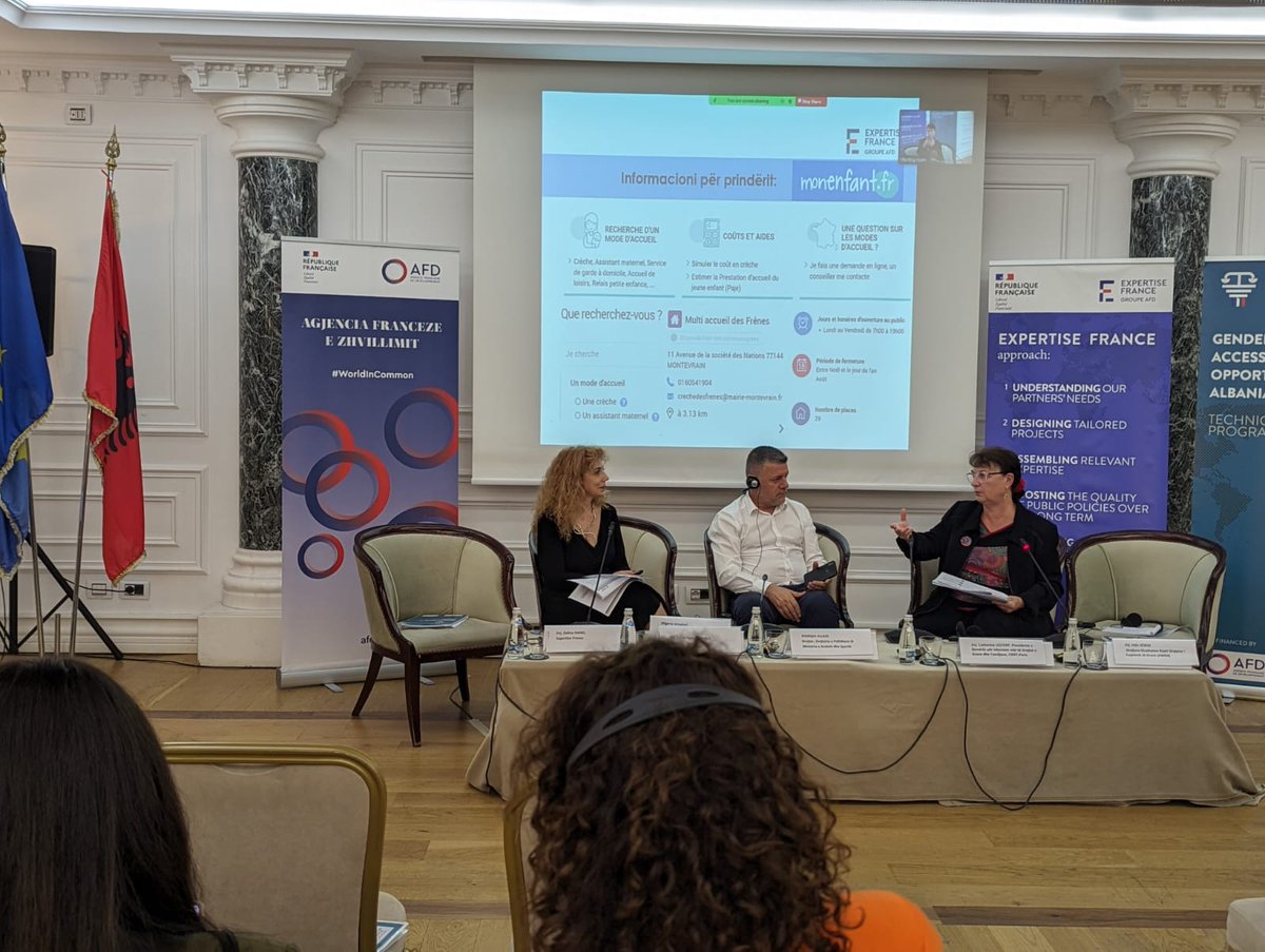 🇫🇷 and 🇦🇱 share experience and best practices to bolster #GenderEquality policies. Facilitating enforcement of #WomenRights is essential, and a key step to unleash #HumanCapital and #EconomicPotential.
@ShendetesiaAL @AFD_en @expertisefrance  @CatherineSuard